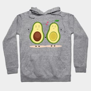 Avocado lovers, cartoon avocado family, couple avocado Hoodie